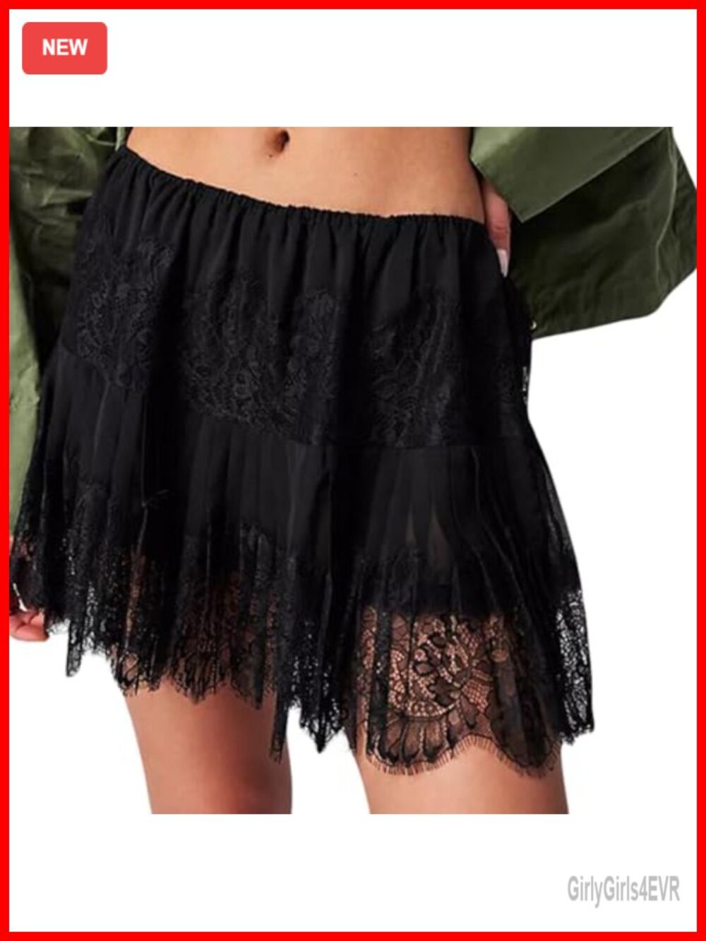 Lace Patchwork Pleated A-Line Mini Skirt Flowy Y2K Underskirt